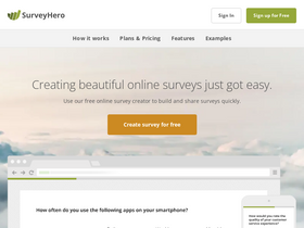 'surveyhero.com' screenshot