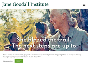 'janegoodall.org' screenshot