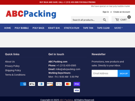 abcpacking.com homepage screenshot
