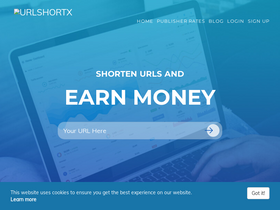 'urlshortx.in' screenshot