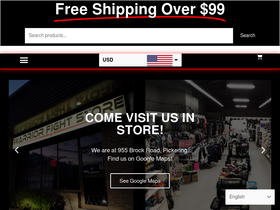 'warriorfightstore.com' screenshot