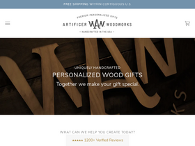 artificerwoodworks.com homepage screenshot
