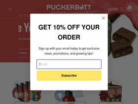 'puckerbuttpeppercompany.com' screenshot