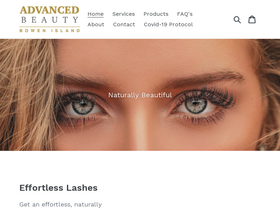 advancedlashes.ca homepage screenshot