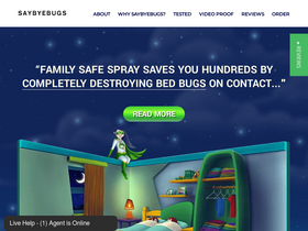 'saybyebugs.com' screenshot