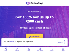 'casinodays.com' screenshot