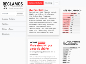 'reclamos.cl' screenshot