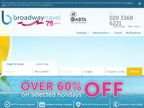 'broadwaytravel.com' screenshot