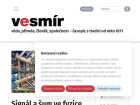'vesmir.cz' screenshot