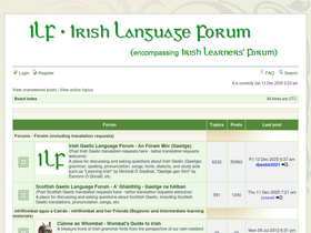 'irishlanguageforum.com' screenshot