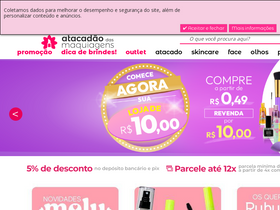'atacadaodasmaquiagens.com.br' screenshot