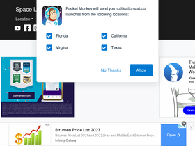 'spacelaunchschedule.com' screenshot