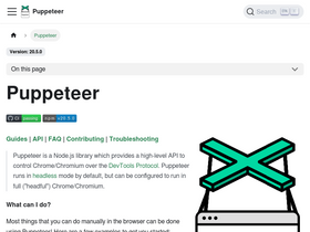 'pptr.dev' screenshot