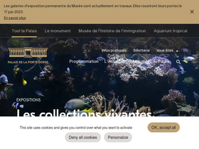 'palais-portedoree.fr' screenshot