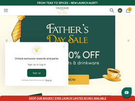 'vahdam.com' screenshot