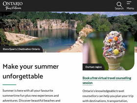 'destinationontario.com' screenshot