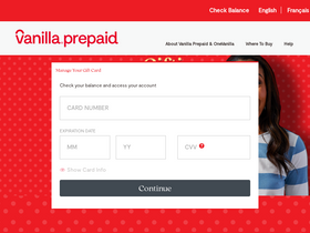 'vanillaprepaid.com' screenshot