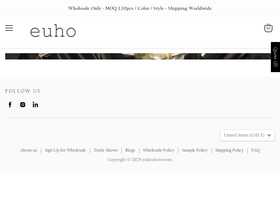 euhoshowroom.com homepage screenshot
