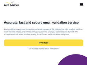 'zerobounce.net' screenshot