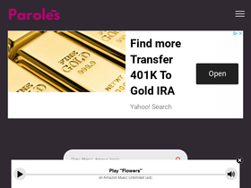 'paroles.co' screenshot