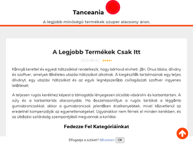 'tanceania.hu' screenshot