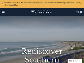 'pacificsurfliner.com' screenshot