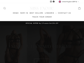 Miss Exotic website screenshot