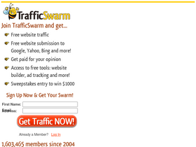 'trafficswarm.com' screenshot