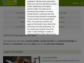 'animalfunfacts.net' screenshot