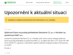 'sberbank.cz' screenshot