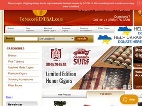 'tobaccogeneral.com' screenshot
