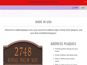addressplaque.com homepage screenshot