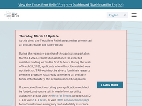 'texasrentrelief.com' screenshot