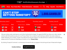 'chicagofirefc.com' screenshot