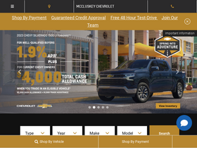 'mccluskeychevrolet.com' screenshot