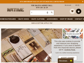 'nativeskatestore.co.uk' screenshot
