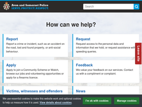 'avonandsomerset.police.uk' screenshot