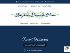 'langhansfuneralhome.com' screenshot