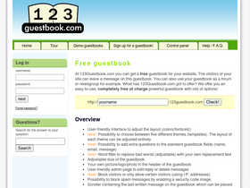'123guestbook.com' screenshot