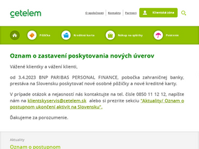 'cetelem.sk' screenshot