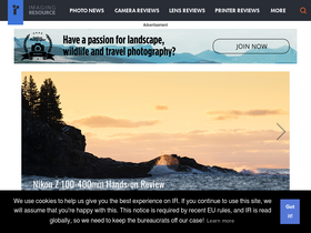 'imaging-resource.com' screenshot