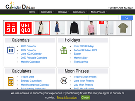 'calendardate.com' screenshot