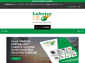 Lubetec UK homepage screenshot