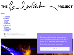 'the-paulmccartney-project.com' screenshot