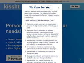 'kissht.com' screenshot