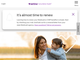 'aetnabetterhealth.com' screenshot