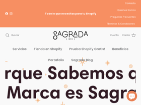 Sagrada Web homepage screenshot