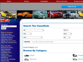 'uniquecarsandparts.com.au' screenshot