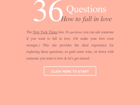 '36questionsinlove.com' screenshot
