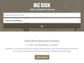 'bizseek.co.uk' screenshot